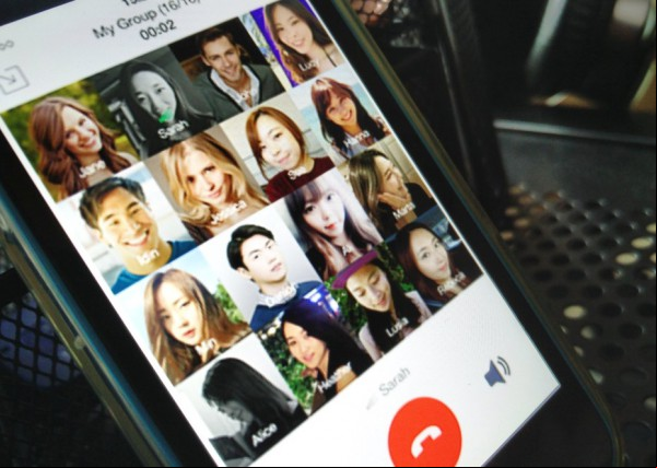 Aspecto de llamada grupal de LINE