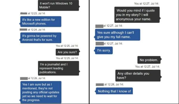 Posibles teléfonos Microsoft con Android