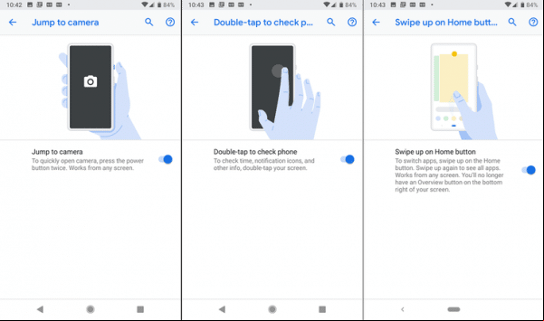 Cómo navegar en el pastel de Android usando gestos