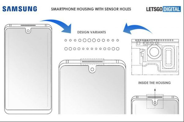 Filtrado patente que muestra un Samsung con una pantalla infinita
