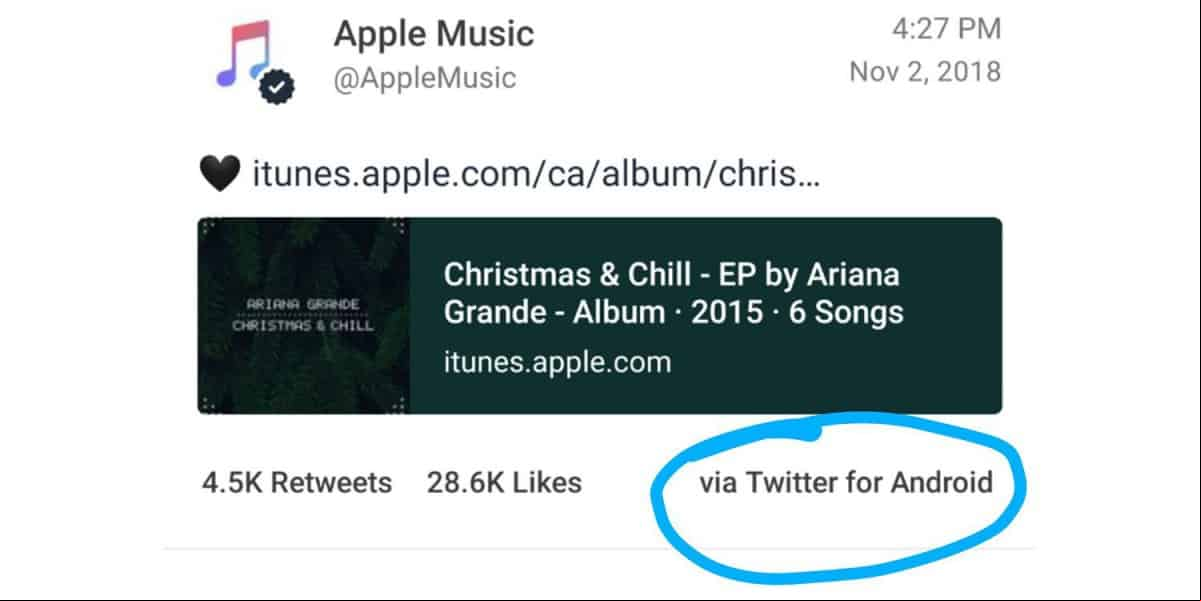 Apple promociona Apple Music desde un teléfono Android