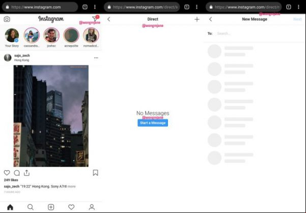 Instagram está probando una versión web de Instagram Direct