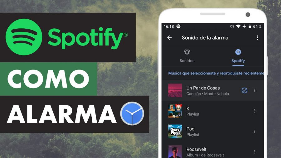 Cómo configurar una lista de reproducción de Spotify como alarma en Android