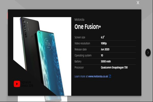 Se filtran nuevas características del Motorola One Fusion +