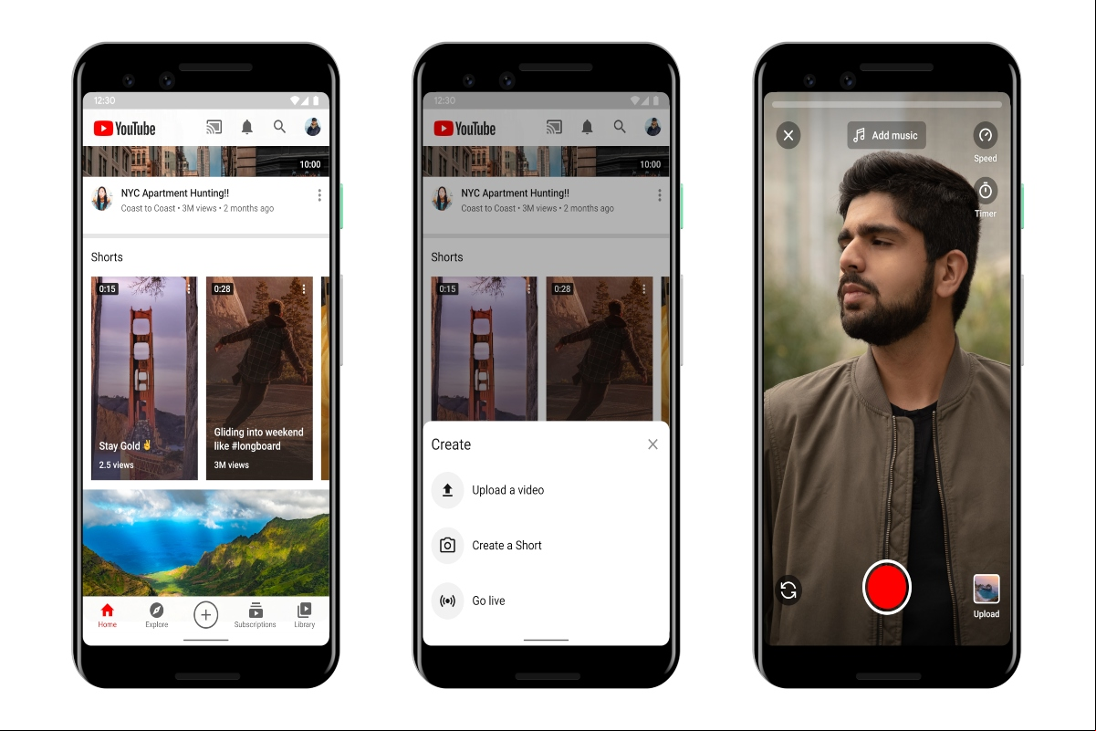 Google lanza vídeos cortos de YouTube para competir contra TikTok. Aplicaciones Android